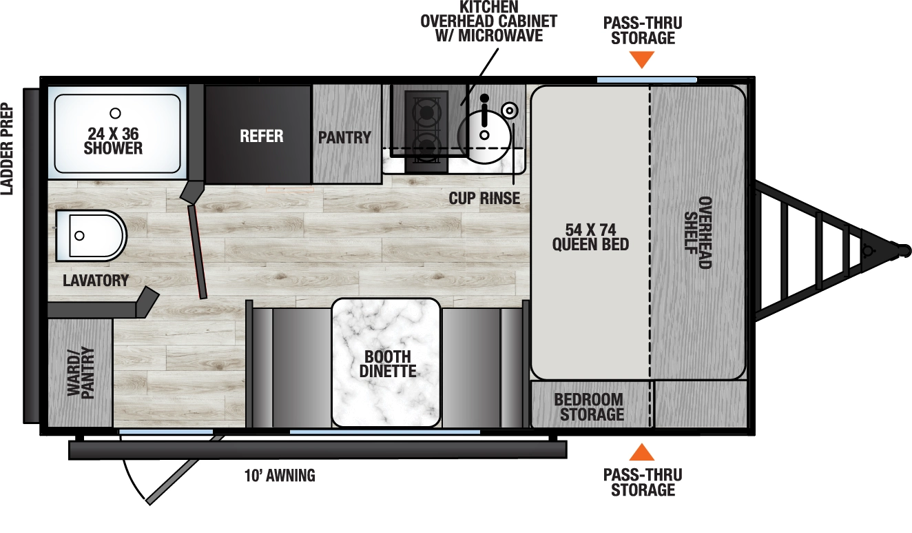 Clipper Travel Trailers 16FB Floorplan